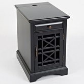 Craftsman Power Chair Side Table in Antique Distressed Black Acacia